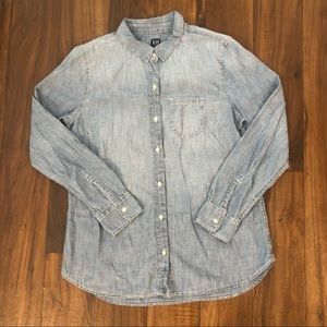 Denim Long Sleeve Button Down - Size Medium